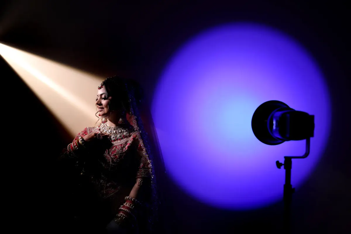 Studio Spotlight Glow Bridal Portrait