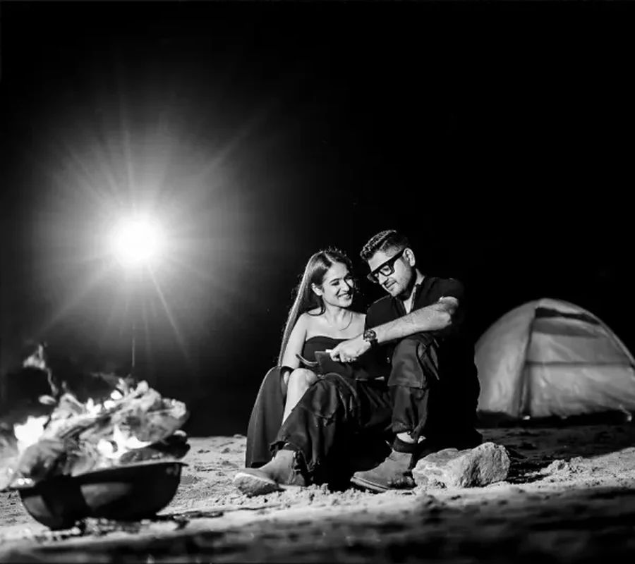 Starry Night Campfire by the Beach