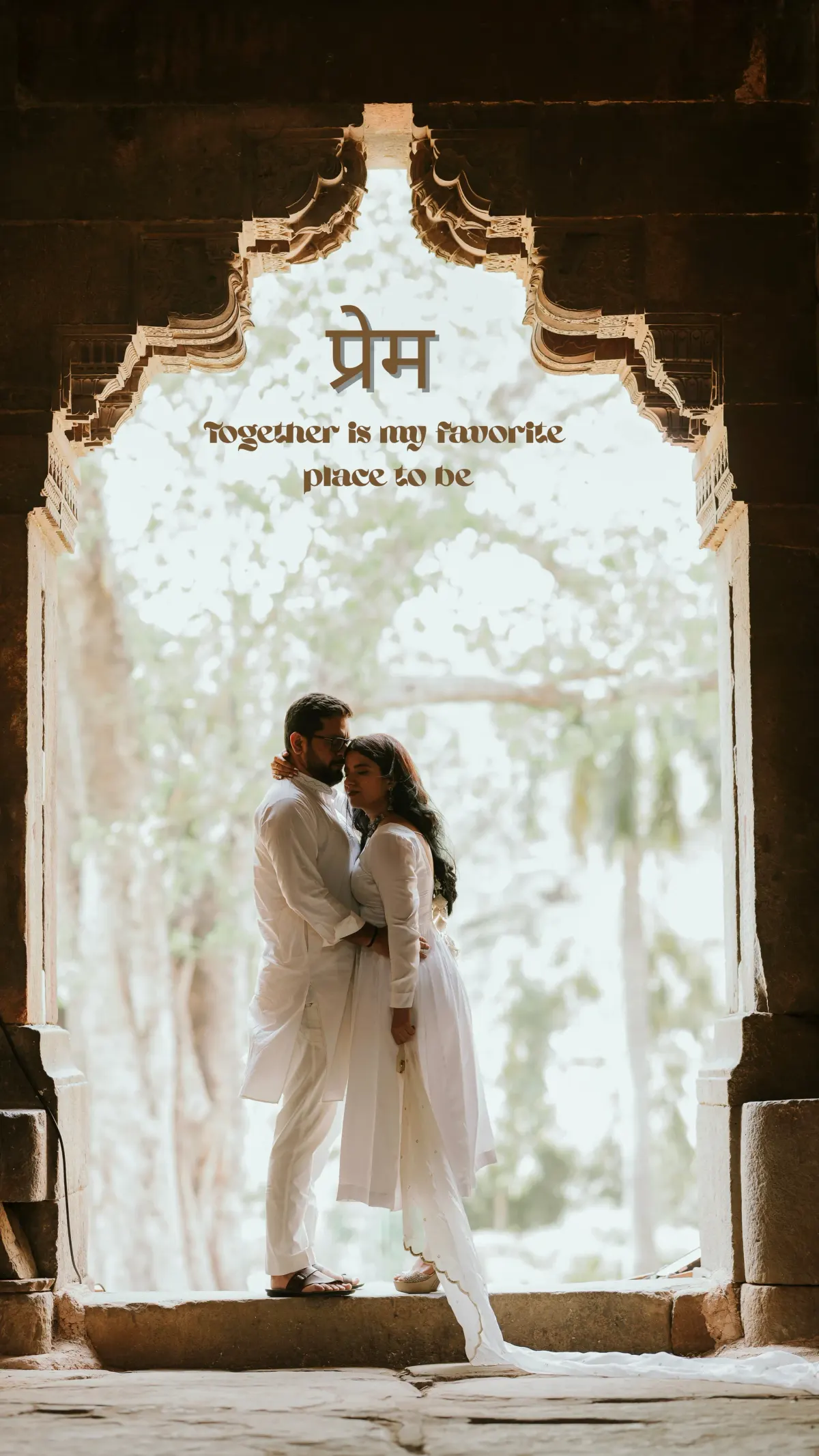 Heritage Temple Archway Embrace with Prem