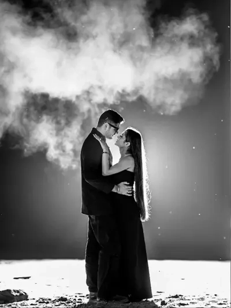 Swirling Mist Backlit Embrace